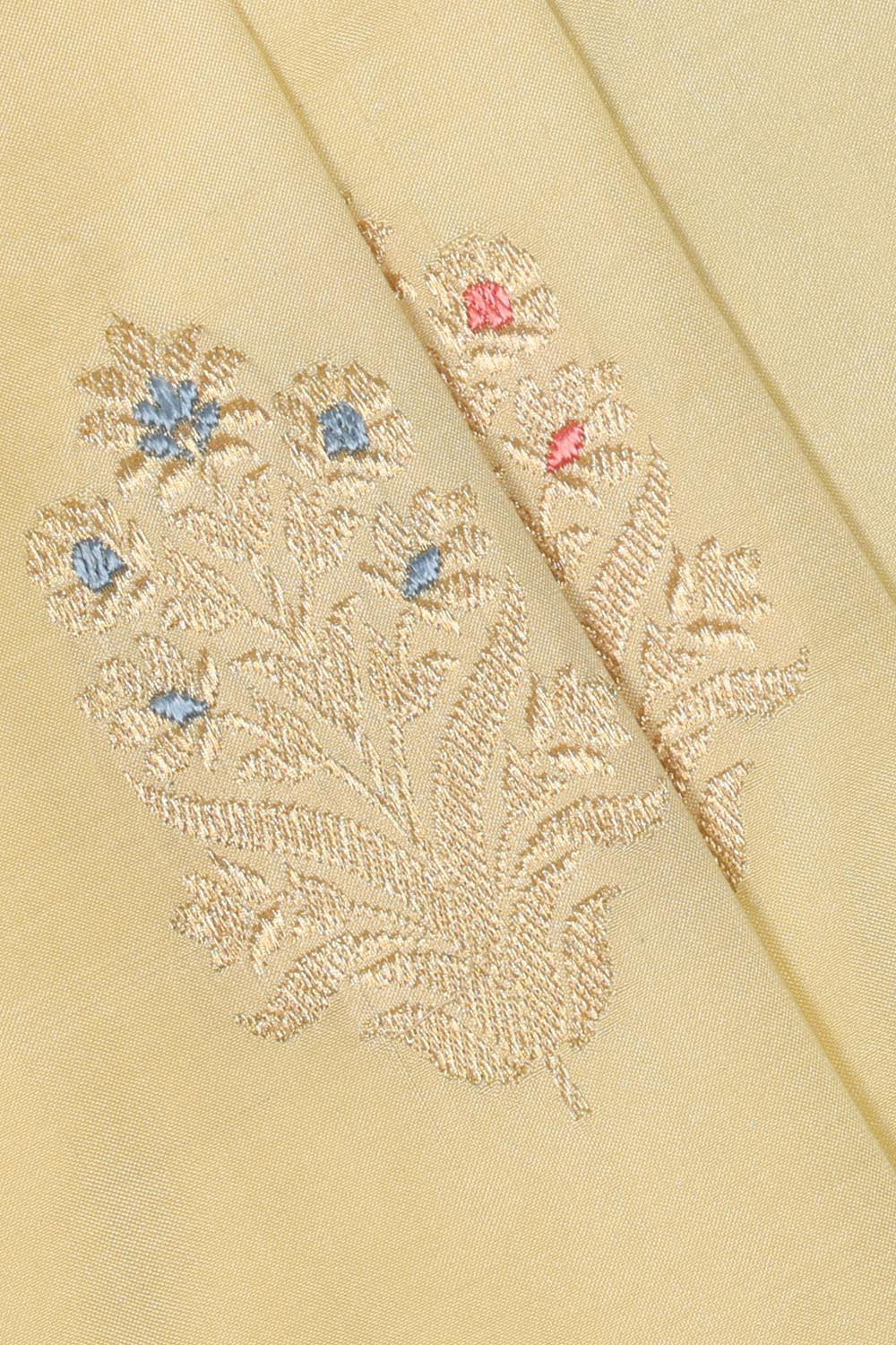 Image of Banarasi Silk Light Yellow Colour Saree